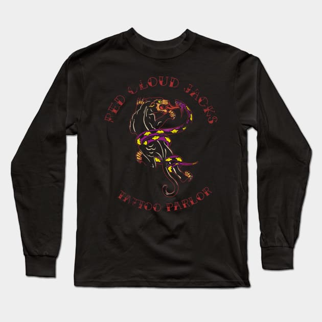 Traditional Black Panther Tattoo Long Sleeve T-Shirt by BOEC Gear